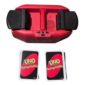 Uno Showdown Card Game Mattel Action Game Unit and Cards Tested